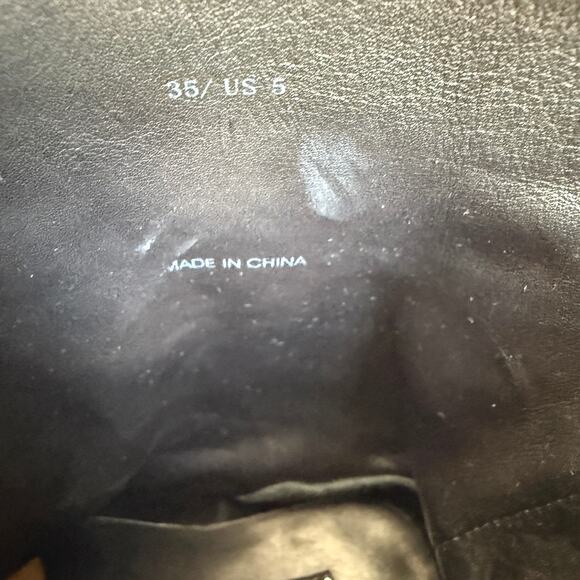 RAG & BONE Moto Ankle Boots Black Leather Buckle Detail Size 35 Biker Style Moto - Picture 8 of 11